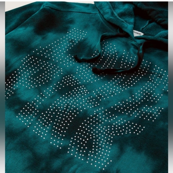 Vs pink tie dye warped bling campus hoodie, large. NWT. - Picture 3 of 11